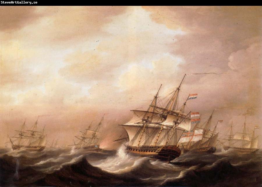 Nicholas Pocock A British convoy in a gale during the american war of independence